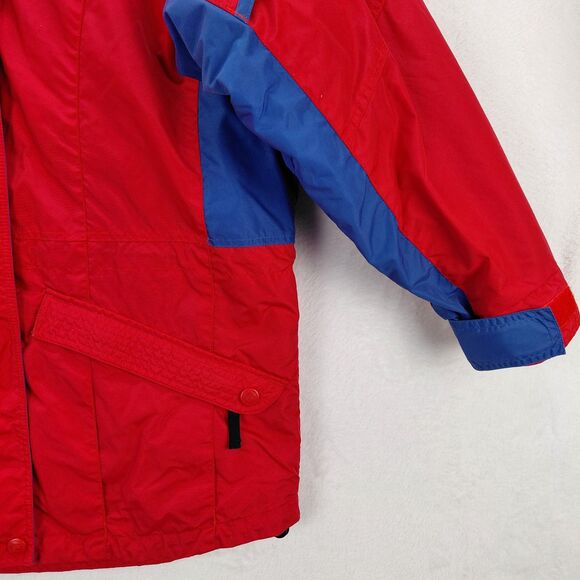 Columbia Women Gizmo Jacket Large Red Blue Colorblock 3 in 1 Winter Ski Coat VTG - Picture 5 of 16